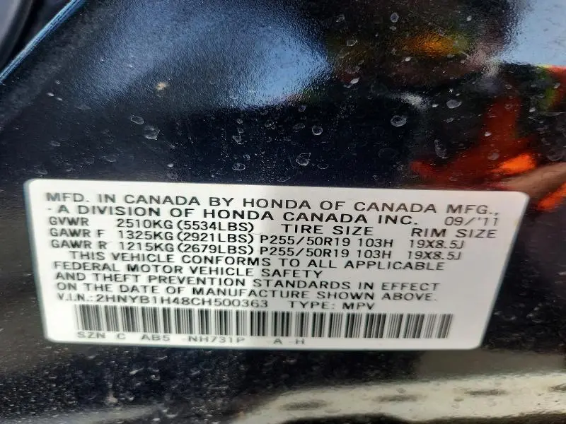 2012 ACURA ZDX TECHNOLOGY  