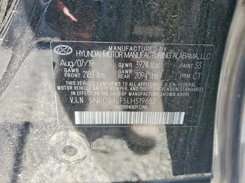 2020 HYUNDAI ELANTRA LIMITED  