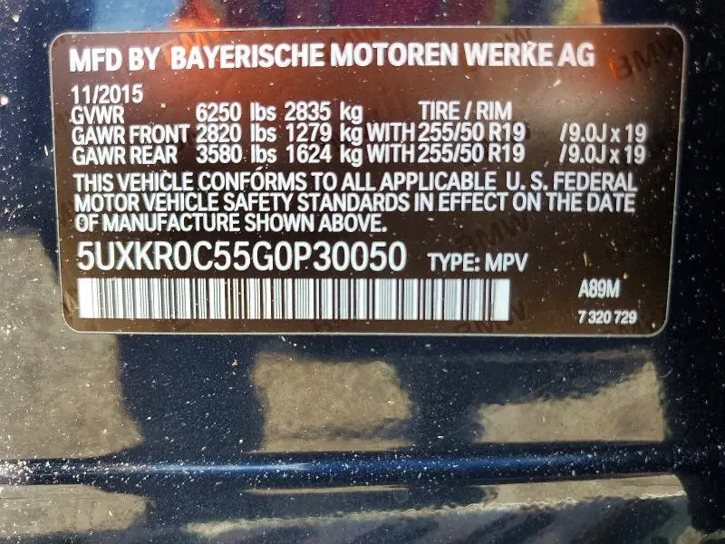 2016 BMW X5 XDRIVE35I  