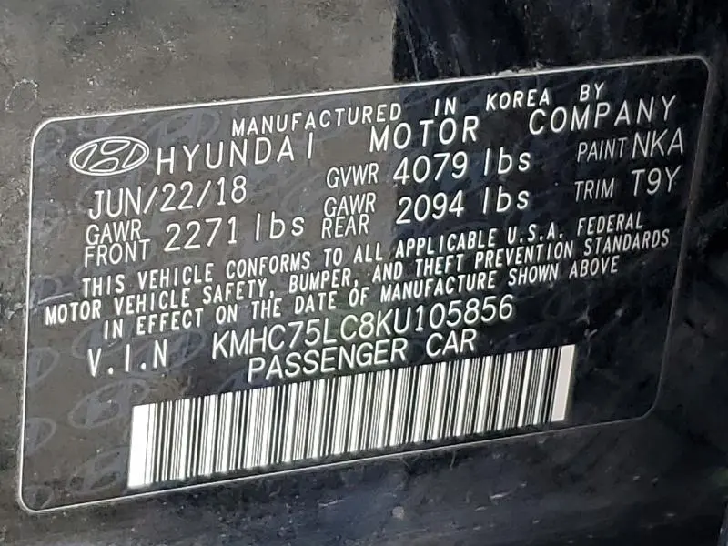 2019 HYUNDAI IONIQ SEL  