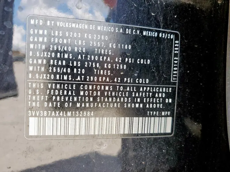 2020 VOLKSWAGEN TIGUAN SE  