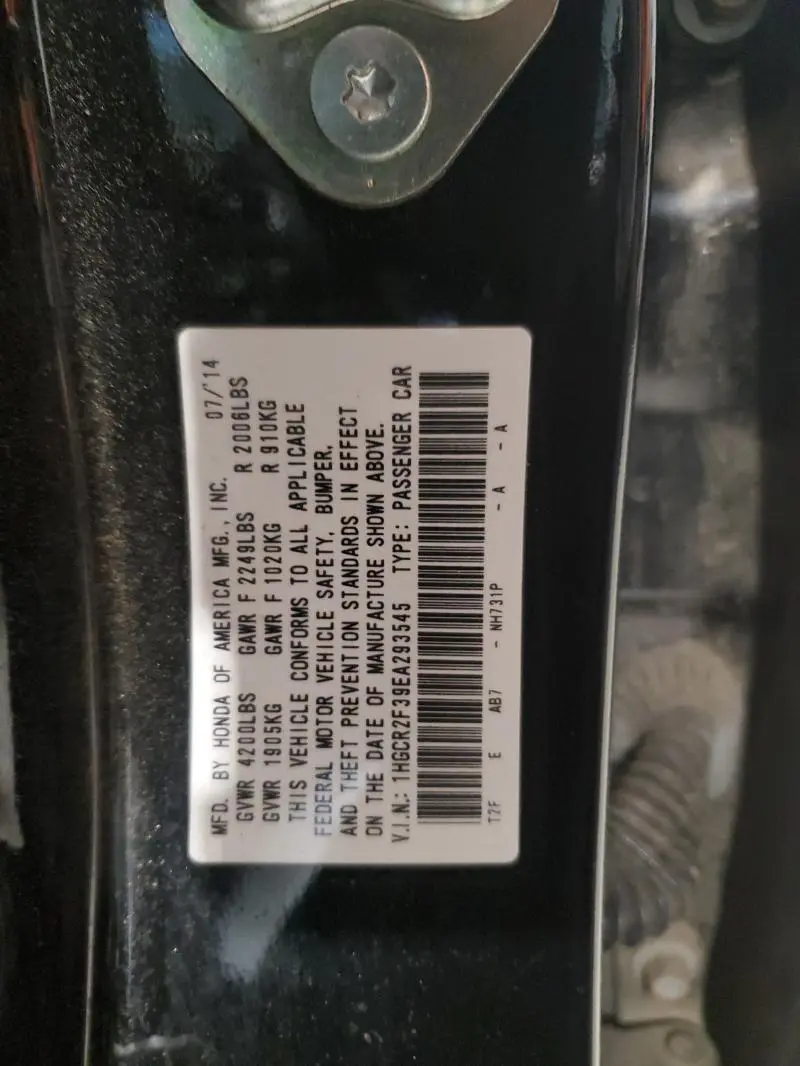 2014 HONDA ACCORD   