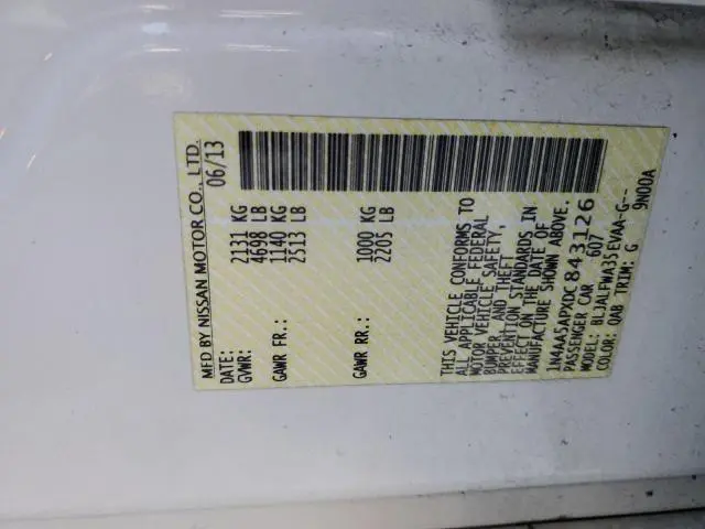 2013 NISSAN MAXIMA S  