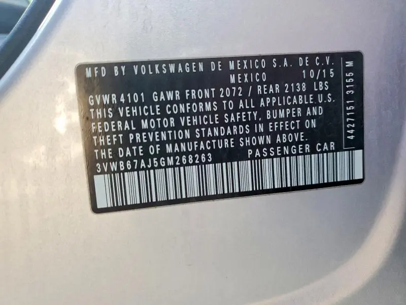 2016 VOLKSWAGEN JETTA SE  