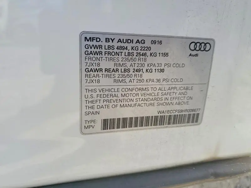 2017 AUDI Q3 PREMIUM  