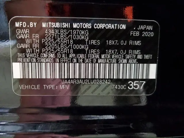 2020 MITSUBISHI OUTLANDER SPORT ES  