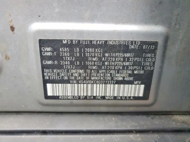2013 SUBARU OUTBACK 2.5I LIMITED  