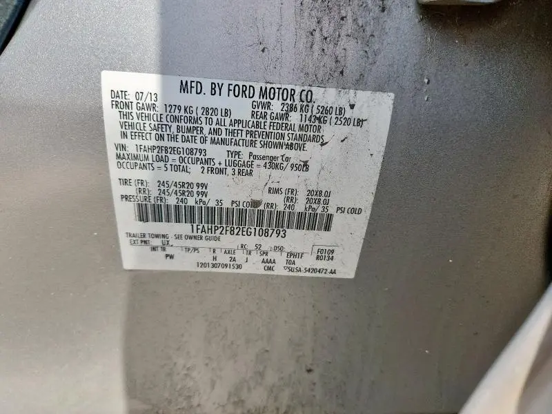 2014 FORD TAURUS LIMITED  