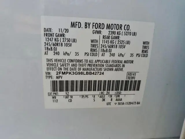 2020 FORD EDGE SE  