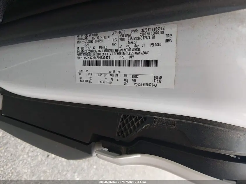 2015 FORD TRANSIT-150 XL/XLT