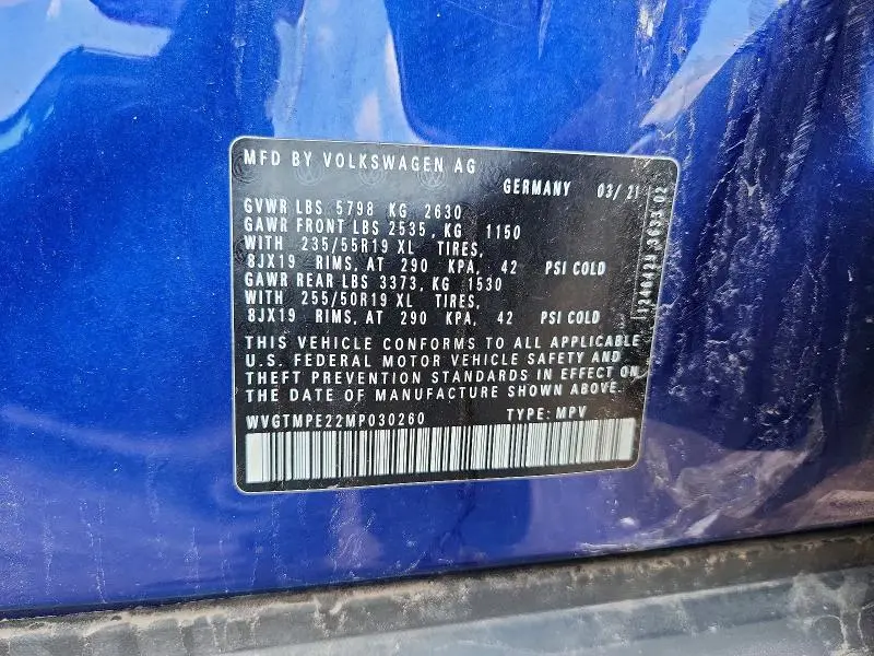 2021 VOLKSWAGEN ID.4 PRO S  