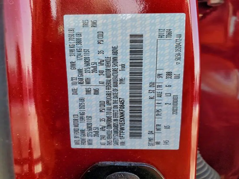 2022 FORD F150 SUPERCREW  