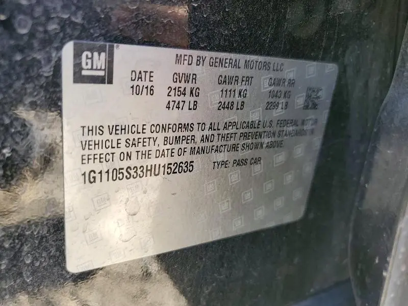 2017 CHEVROLET IMPALA LT  