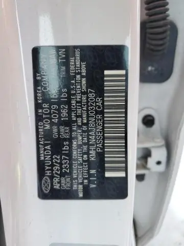 2022 HYUNDAI ELANTRA LIMITED