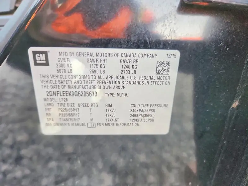 2016 CHEVROLET EQUINOX LS  