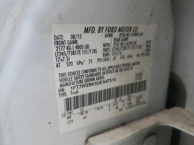 2016 FORD F250 SUPER DUTY  