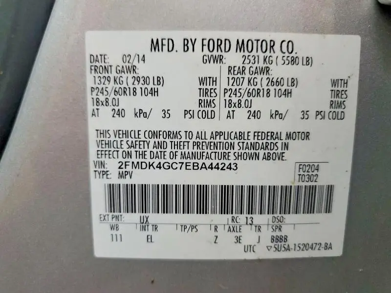 2014 FORD EDGE SE  