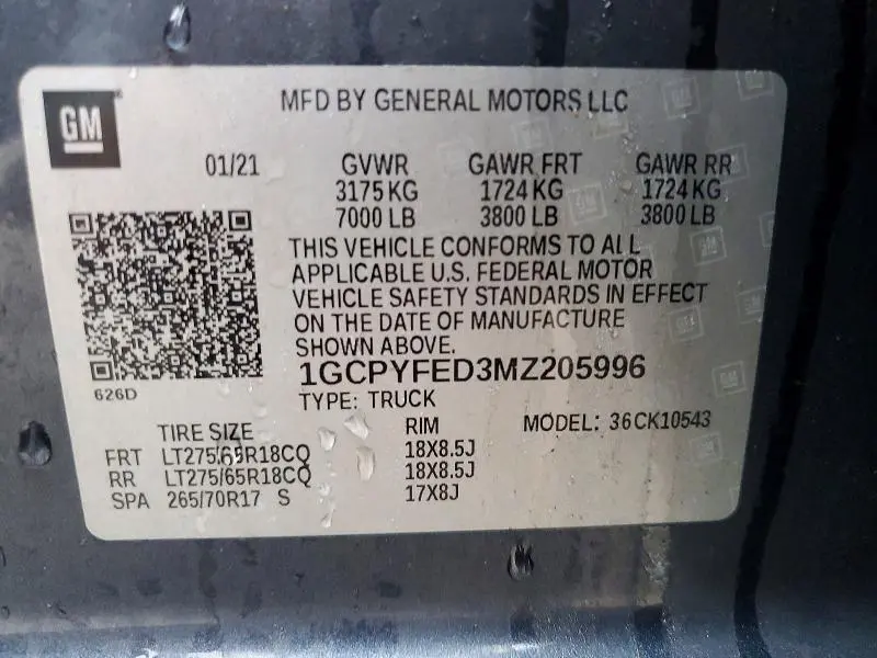 2021 CHEVROLET SILVERADO K1500 LT TRAIL BOSS  