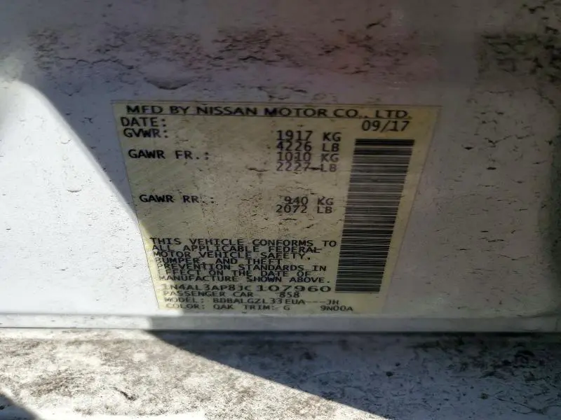 2018 NISSAN ALTIMA 2.5  