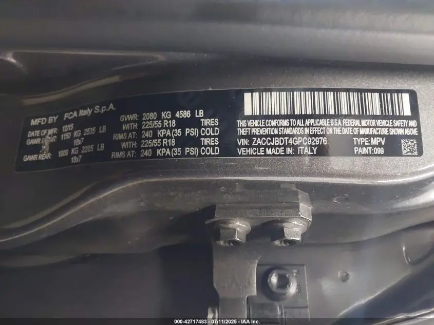 2016 JEEP RENEGADE LIMITED