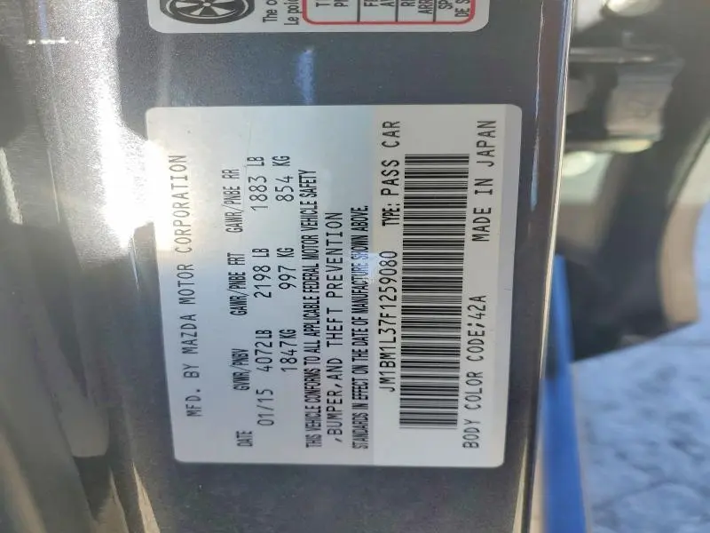 2015 MAZDA 3 TOURING  