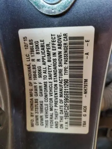 2016 HONDA CIVIC LX  
