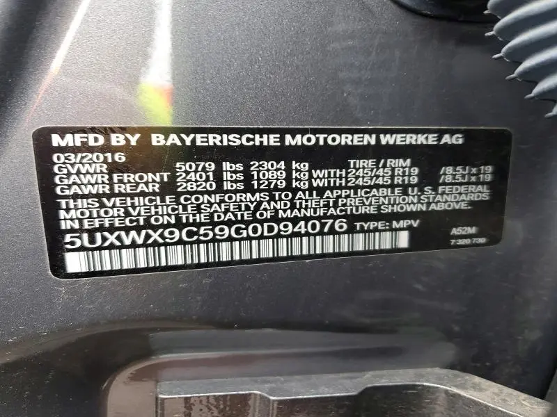 2016 BMW X3 XDRIVE28I  