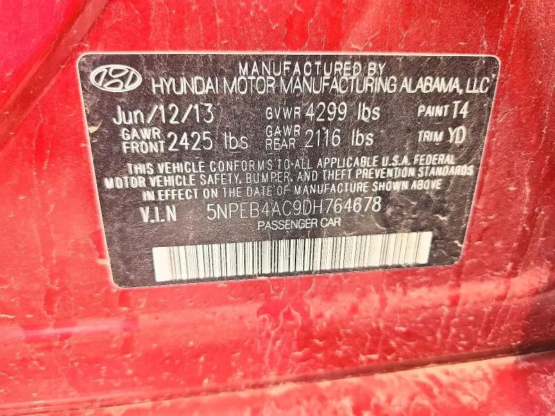 2013 HYUNDAI SONATA GLS  