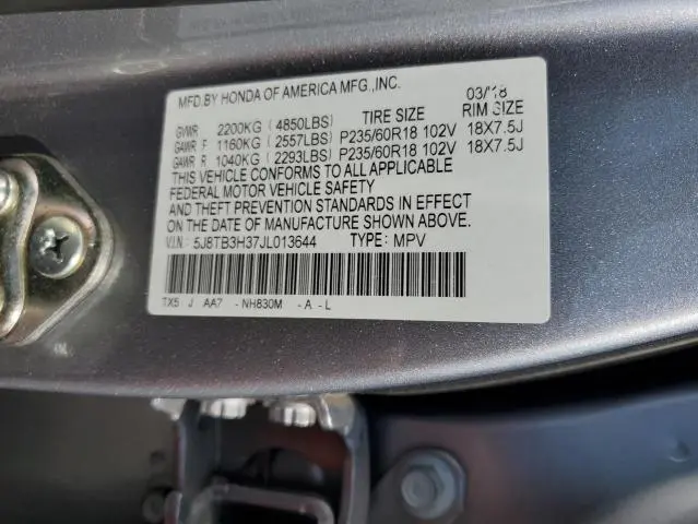 2018 ACURA RDX   