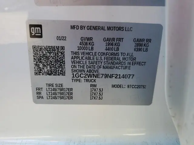 2022 CHEVROLET SILVERADO C2500 HEAVY DUTY LT  