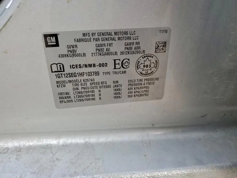 2017 GMC SIERRA K2500 SLE  