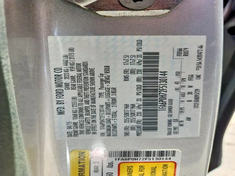 2015 FORD FUSION SE  