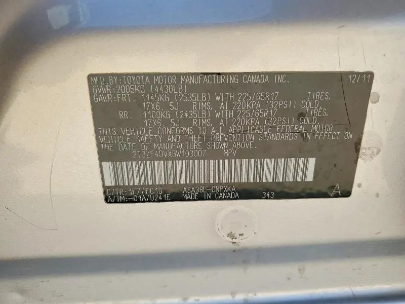 2011 TOYOTA RAV4 BASE  