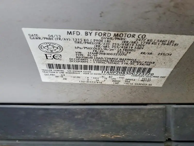 2013 FORD TAURUS SEL  