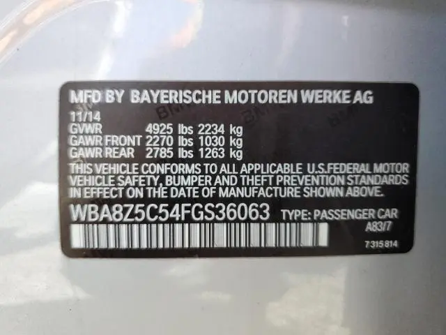 2015 BMW 328 XIGT SULEV  