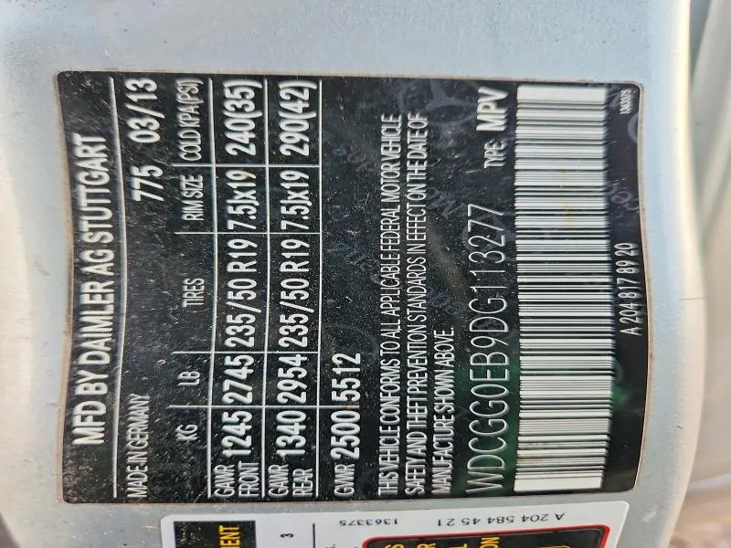 2013 MERCEDES-BENZ GLK 250 BLUETEC  