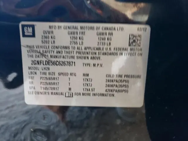 2012 CHEVROLET EQUINOX LT  