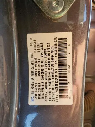 2014 HONDA ACCORD EXL  