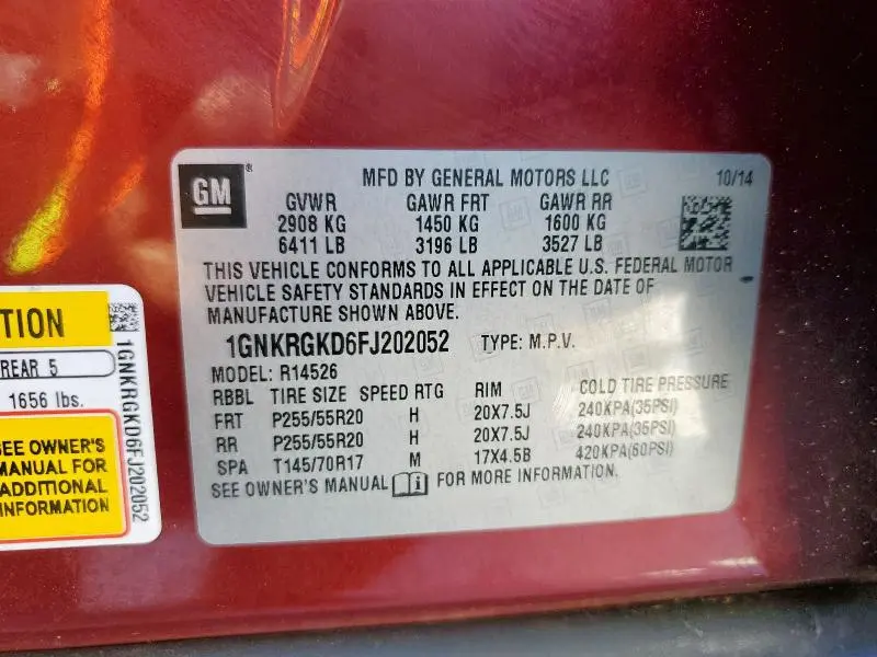 2015 CHEVROLET TRAVERSE LT  