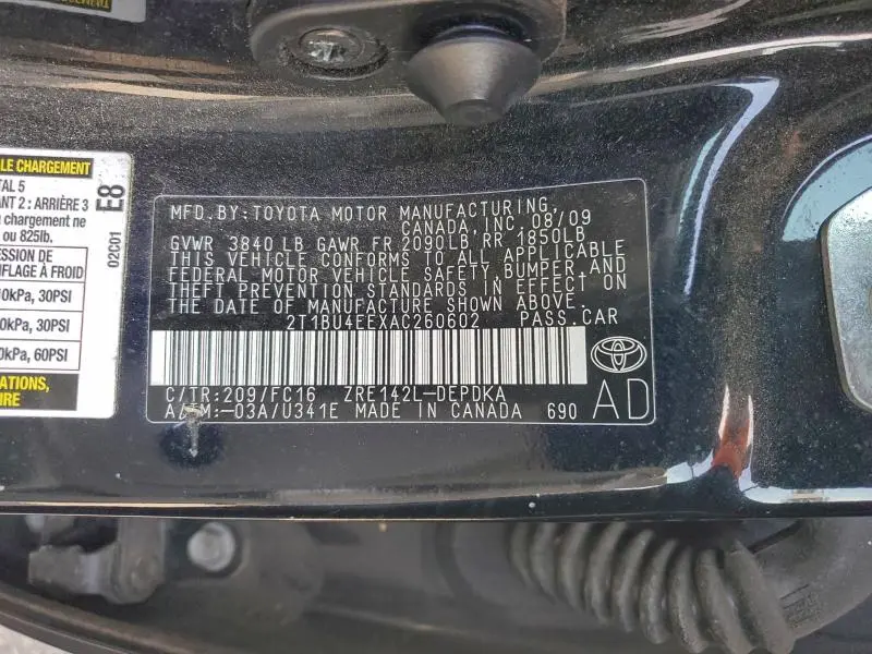 2010 TOYOTA COROLLA BASE  