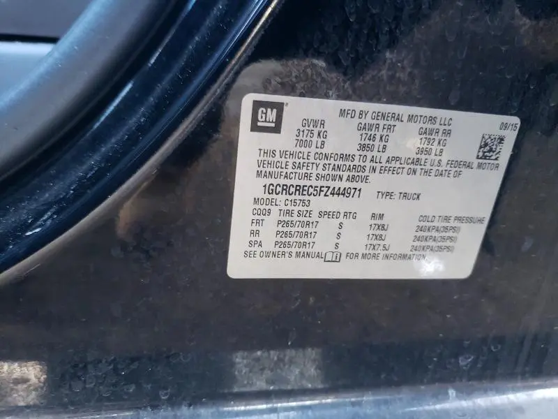 2015 CHEVROLET SILVERADO C1500 LT  