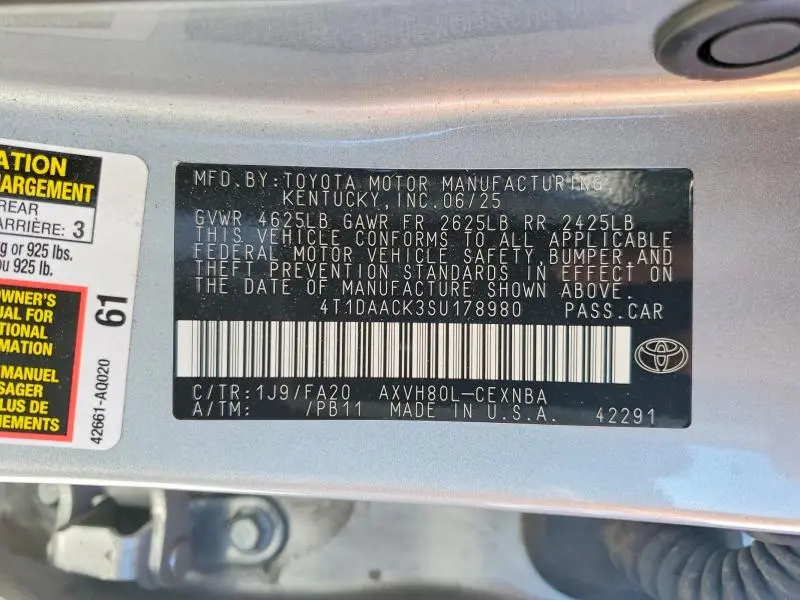 2025 TOYOTA CAMRY LE  