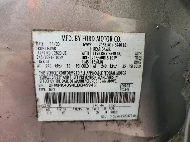 2020 FORD EDGE SEL  