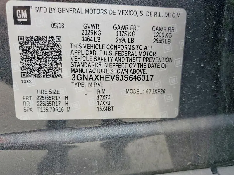 2018 CHEVROLET EQUINOX LS  