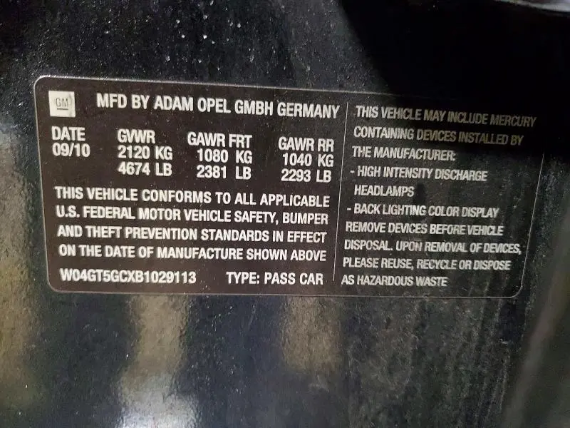 2011 BUICK REGAL CXL  