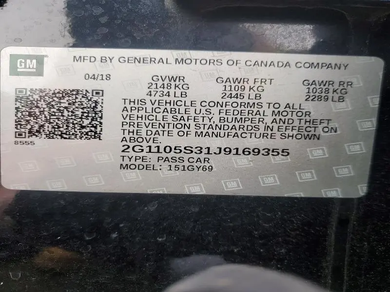 2018 CHEVROLET IMPALA LT  