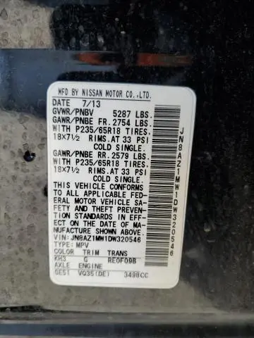 2013 NISSAN MURANO S  