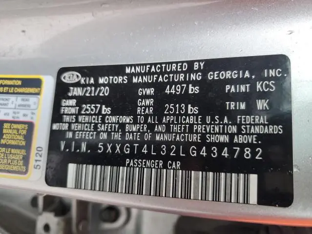 2020 KIA OPTIMA LX  