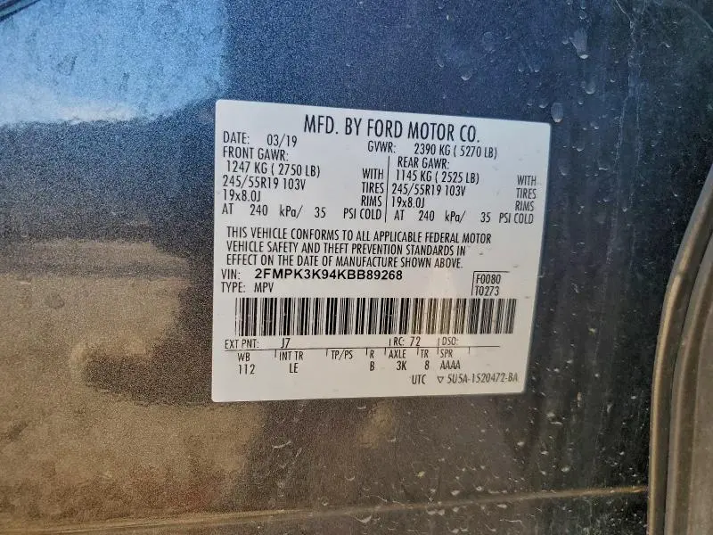 2019 FORD EDGE TITANIUM  