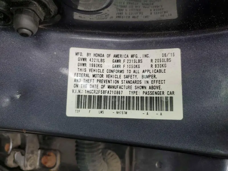 2015 HONDA ACCORD SPORT  